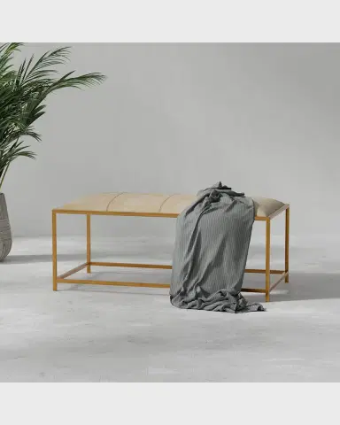 Sarreid Montvale Leather Bench, 48" | Thumbnail 4 Sarreid Montvale Leather Bench, 48" | Thumbnail 4