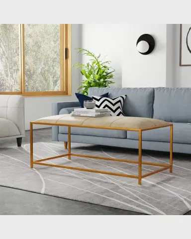 Sarreid Montvale Leather Bench, 48" | Thumbnail 5 Sarreid Montvale Leather Bench, 48" | Thumbnail 5