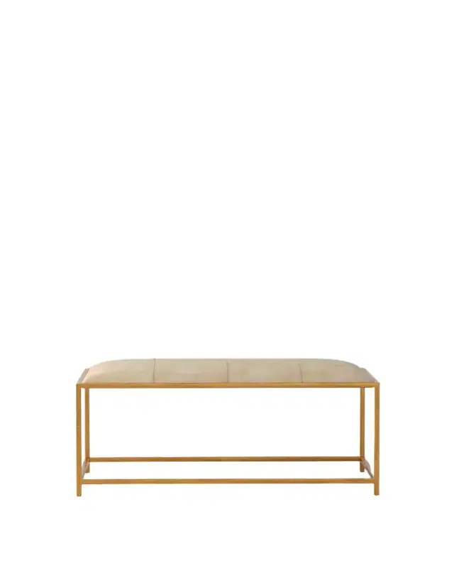 Sarreid Montvale Leather Bench, 48"