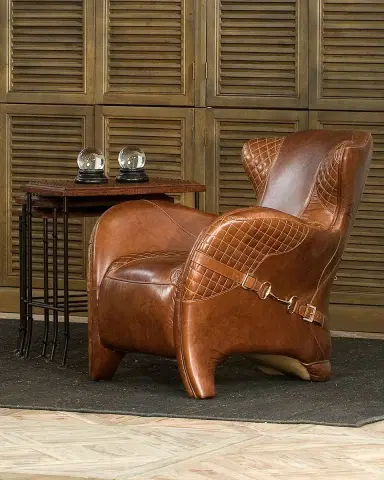 Sarreid Hera Leather Lounge Chair | Thumbnail 5 Sarreid Hera Leather Lounge Chair | Thumbnail 5