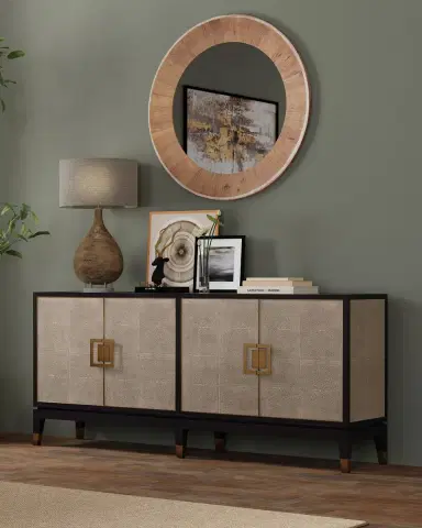 Sarreid Beto 4-Door Faux Shagreen Sideboard | Thumbnail 5 Sarreid Beto 4-Door Faux Shagreen Sideboard | Thumbnail 5