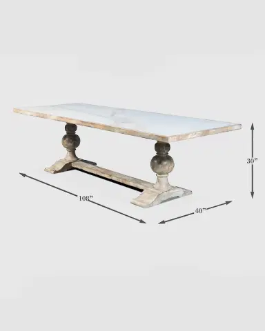 Sarreid Rectangular Faux Marble Dining Table | Thumbnail 4