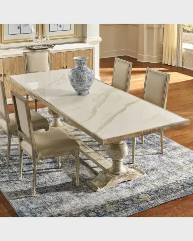 Sarreid Rectangular Faux Marble Dining Table | Thumbnail 5