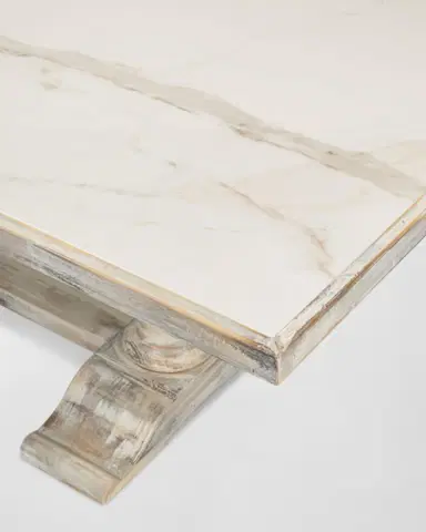 Sarreid Rectangular Faux Marble Dining Table | Thumbnail 7