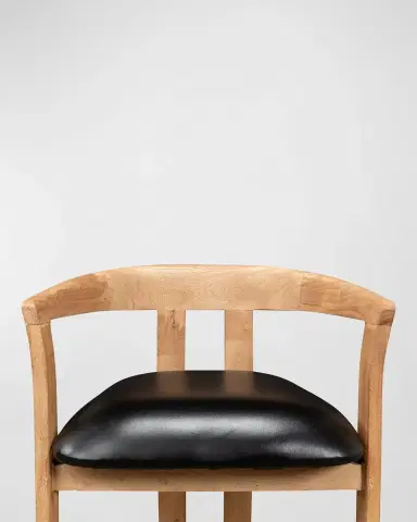 Sarreid Rift Leather Dining Arm Chair | Thumbnail 5 Sarreid Rift Leather Dining Arm Chair | Thumbnail 5