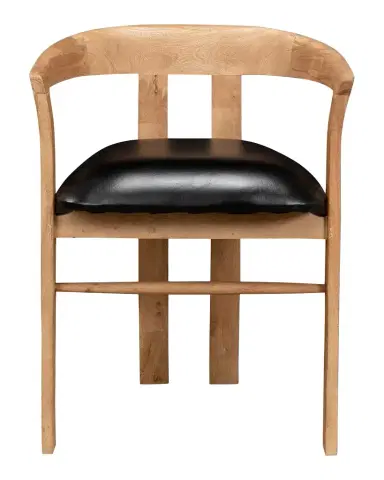 Sarreid Rift Leather Dining Arm Chair | Thumbnail 1 Sarreid Rift Leather Dining Arm Chair | Thumbnail 1