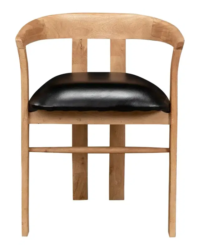 Sarreid Rift Leather Dining Arm Chair
