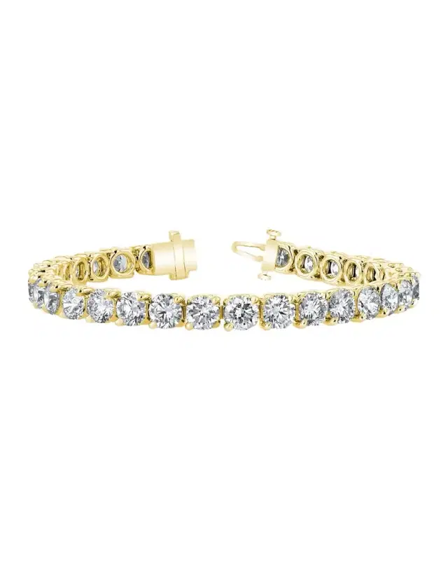 x Danielle Klein 18K Gold Round-Cut Diamond Buttercup Tennis Bracelet, 12.00tcw, 7"L