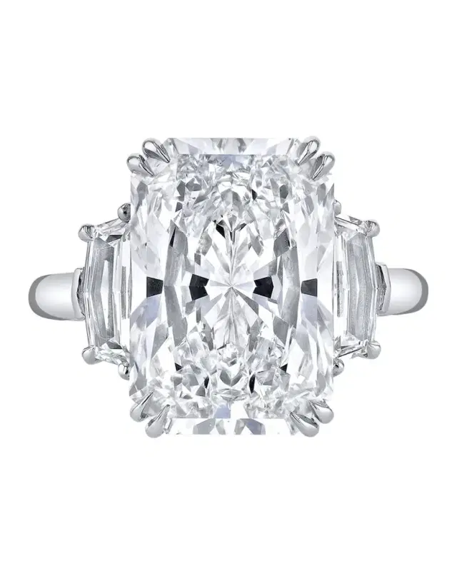 Platinum Elongated Radiant Cut Diamond Ring, 9.84tcw (Size 6.5)