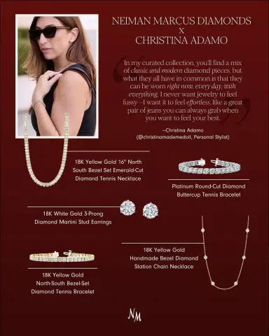Neiman Marcus Diamonds x Christina Adamo Platinum Round-Cut Diamond Buttercup Tennis Bracelet, 8.00tcw, 7"L | Thumbnail 2 Neiman Marcus Diamonds x Christina Adamo Platinum Round-Cut Diamond Buttercup Tennis Bracelet, 8.00tcw, 7"L | Thumbnail 2