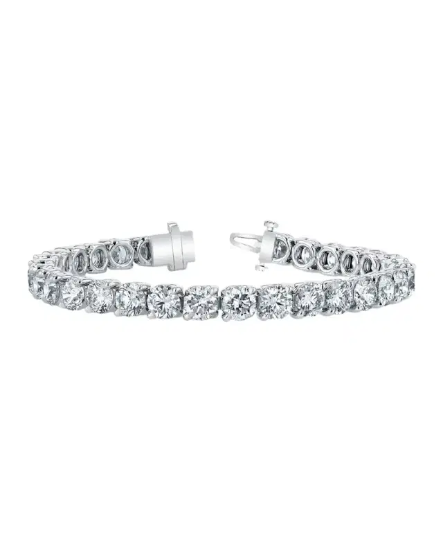 x Christina Adamo Platinum Round-Cut Diamond Buttercup Tennis Bracelet, 8.00tcw, 7"L