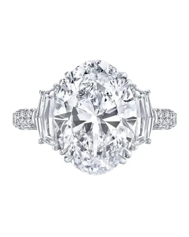 Platinum Large Oval Cut Diamond Ring, 6.67tcw (Size 6.5)