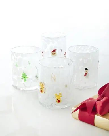 Neiman Marcus Holiday Small Tumblers, Set of 4 | Thumbnail 1