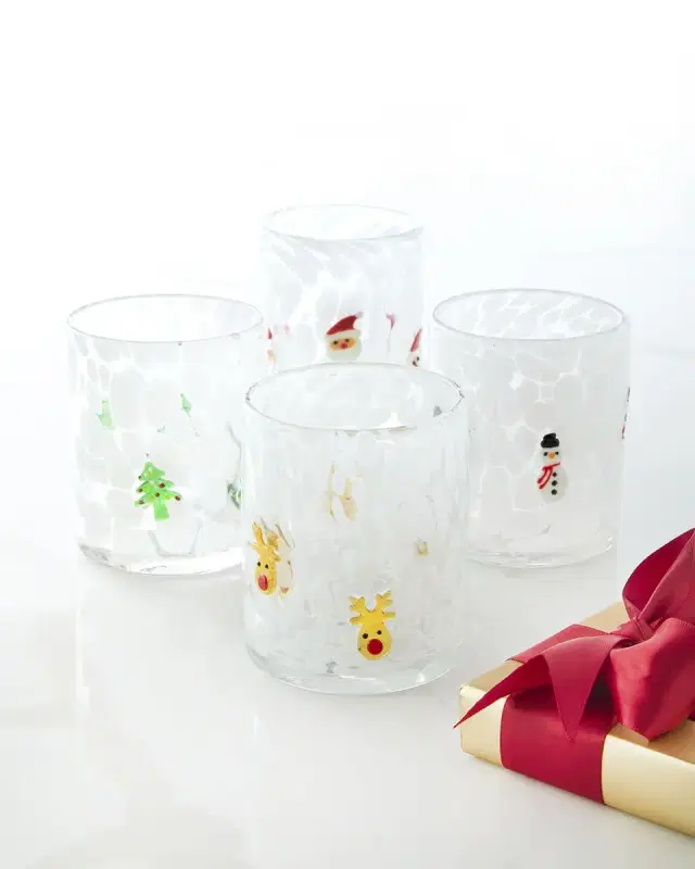 Neiman Marcus Holiday Small Tumblers, Set of 4