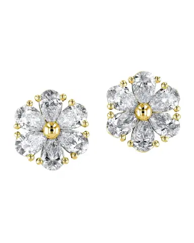 Neiman Marcus Diamonds 18K Gold Pear-Shaped Diamond Flower Stud Earrings, 2.4tcw, 0.45"L / 0.45"W | Thumbnail 1 Neiman Marcus Diamonds 18K Gold Pear-Shaped Diamond Flower Stud Earrings, 2.4tcw, 0.45"L / 0.45"W | Thumbnail 1