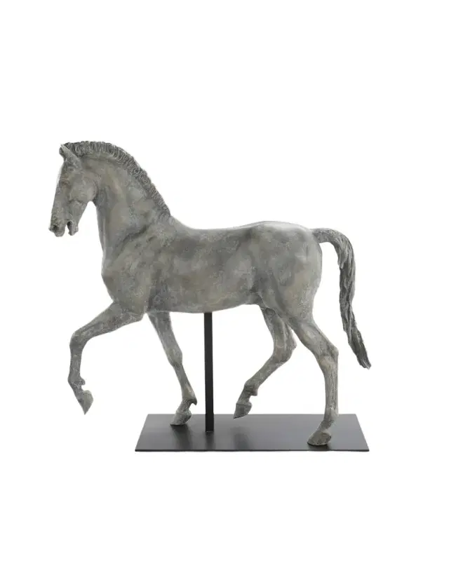John-Richard Collection Trotting Horse Sculpture on Metal Base