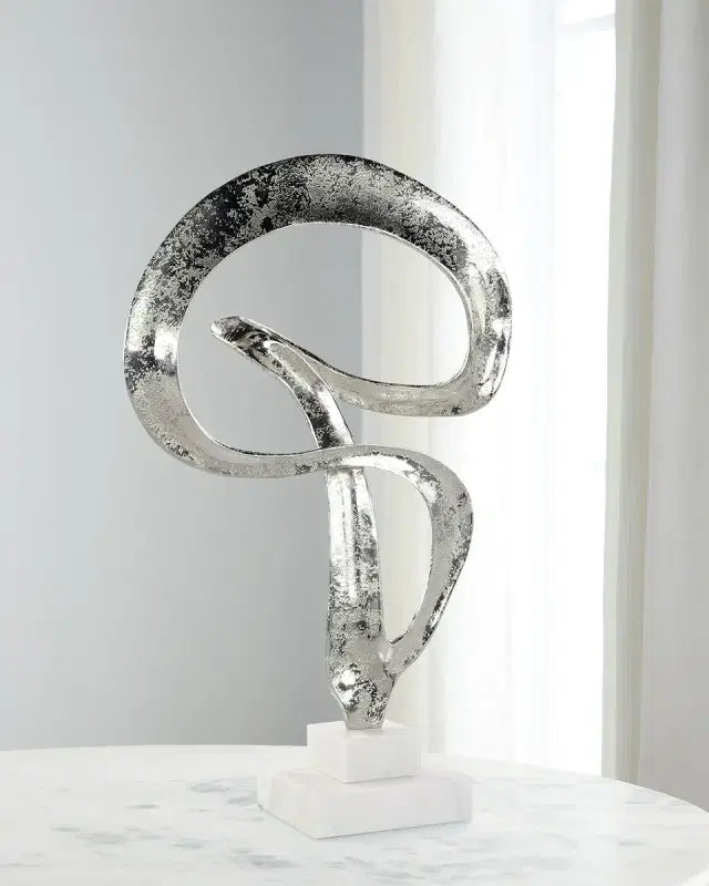 John-Richard Collection Winding Flourish Sculpture on Marble Base