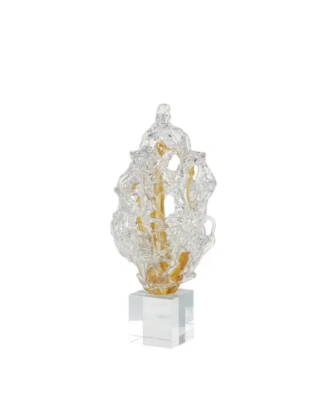 John-Richard Collection Frozen Flame Sculpture on Crystal Base, Small