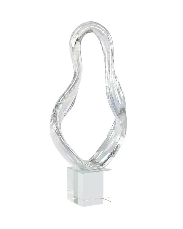 John-Richard Collection Prismatic Loop on Crystal Base Sculpture