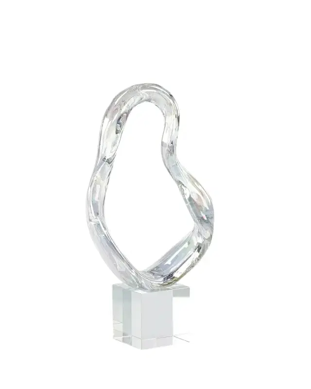 John-Richard Collection Prismatic Loop on Crystal Base Sculpture