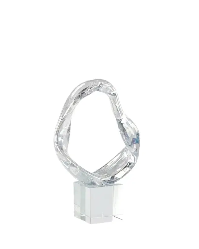 John-Richard Collection Prismatic Loop on Crystal Base Sculpture