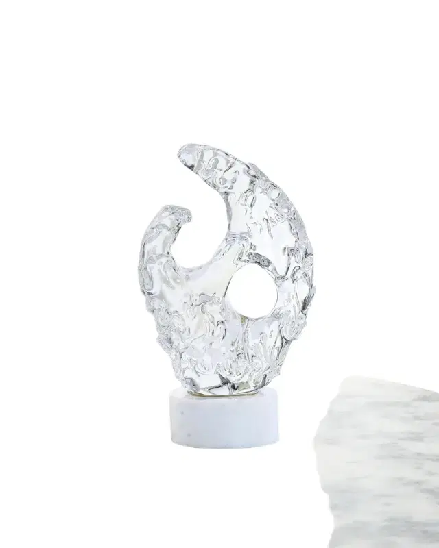 John-Richard Collection Glacial Wisp Sculpture on Marble Base
