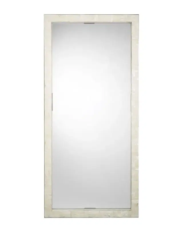 Jamie Young Monroe Mother-of-Pearl Rectangle Floor Mirror, 60"