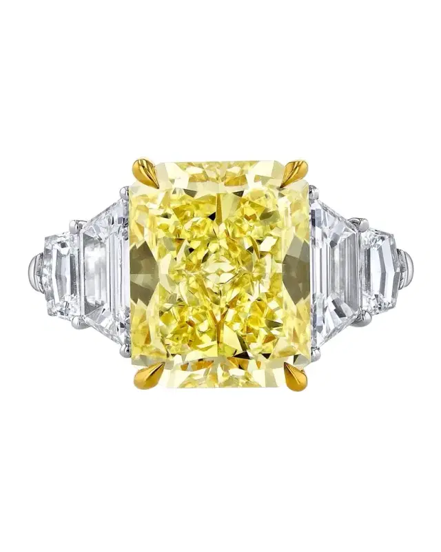 x Danielle Klein Platinum and 18K Yellow Gold Radiant-Cut Diamond Statement Ring, Size 6.5, 7.49tcw