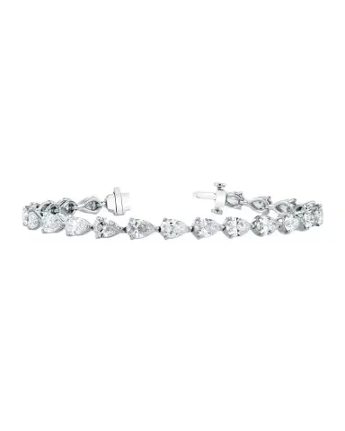 Neiman Marcus Diamonds x Danielle Klein Platinum East-West Pear Diamond Bracelet, 7"L, 13.50tcw | Thumbnail 1