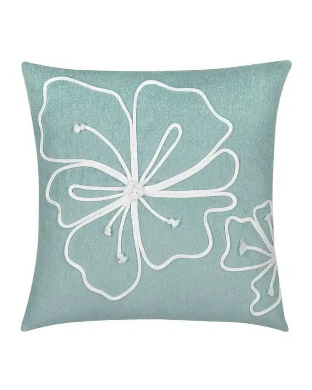 Elaine Smith Hibiscus Indoor/Outdoor Pillow, 22" Square