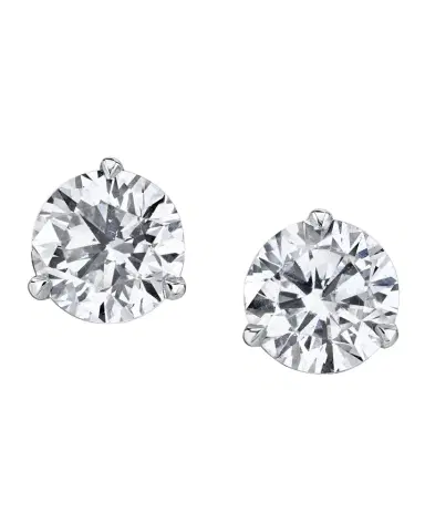 Neiman Marcus Diamonds 18K White Gold Martini Diamond Stud Earrings, 3.00tcw, 0.30"L / 0.30"W | Thumbnail 1