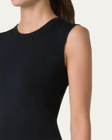 Akris Sleeveless Fitted Silk Stretch Knit Top | Thumbnail 5