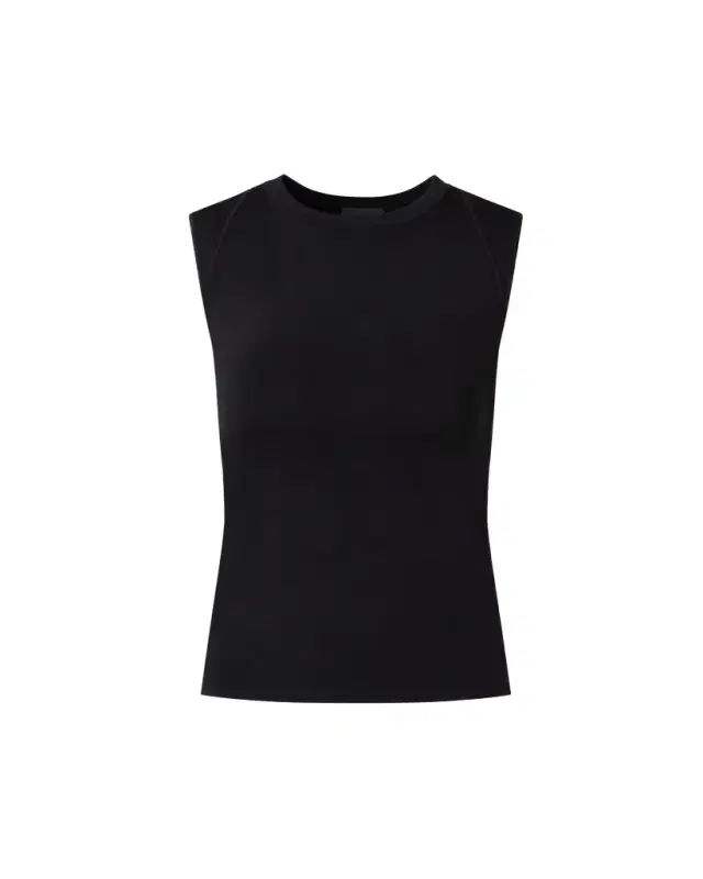 Sleeveless Fitted Silk Stretch Knit Top Sleeveless Fitted Silk Stretch Knit Top