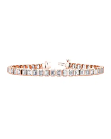 Neiman Marcus Diamonds x Christina Adamo 18K Gold North-South Emerald-Cut Bezel Diamond Bracelet, 7"L, 15.60tcw | Thumbnail 1 Neiman Marcus Diamonds x Christina Adamo 18K Gold North-South Emerald-Cut Bezel Diamond Bracelet, 7"L, 15.60tcw | Thumbnail 1