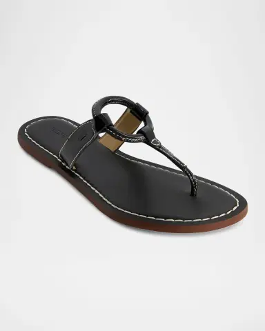 Bernardo Matrix Patent Leather Flat Thong Sandals | Thumbnail 2