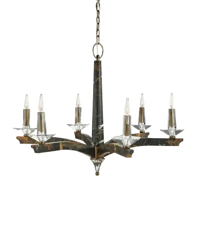 John-Richard Collection Inverness 6-Light Marble Chandelier, 41" Round