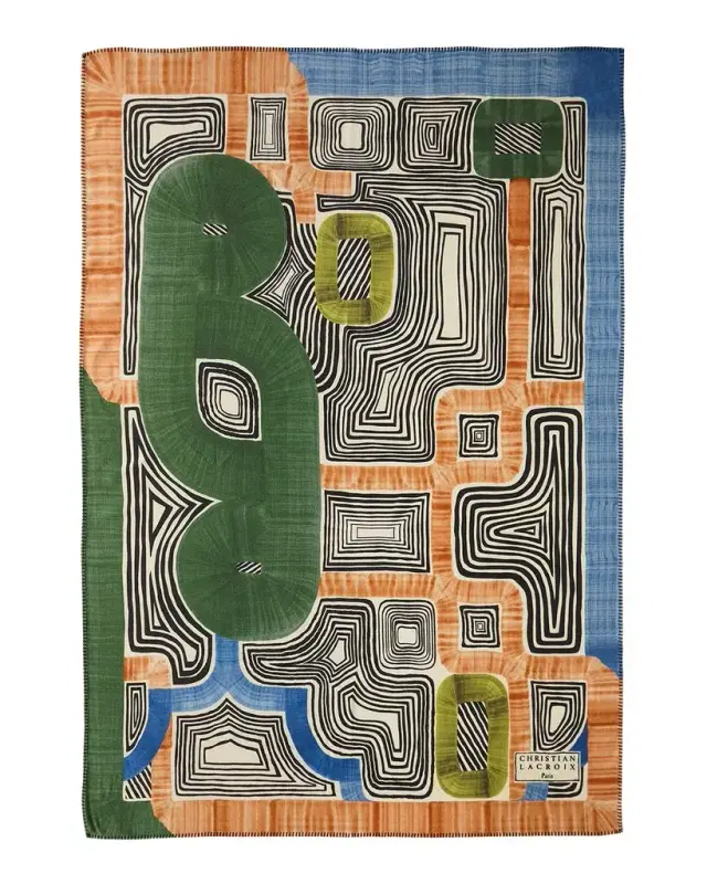Christian Lacroix En Allant Aux Baux Merino Wool Throw, 51" x 71"