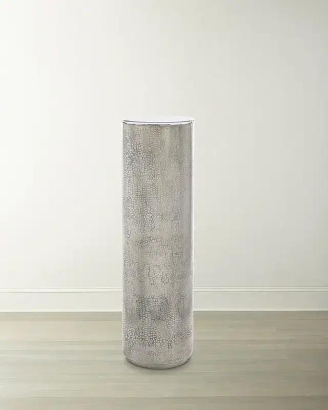 John-Richard Collection Silver Serpent Lighted Pedestal