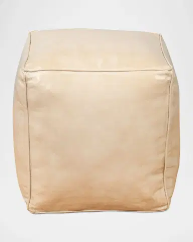 Sarreid Sunday Afternoon Leather Cube | Thumbnail 2 Sarreid Sunday Afternoon Leather Cube | Thumbnail 2