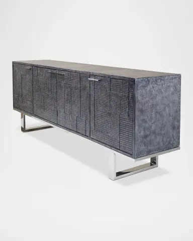 Sarreid Bronzini Leather-Covered Credenza | Thumbnail 3 Sarreid Bronzini Leather-Covered Credenza | Thumbnail 3