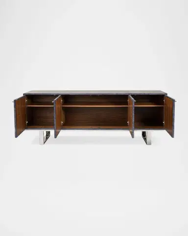 Sarreid Bronzini Leather-Covered Credenza | Thumbnail 4 Sarreid Bronzini Leather-Covered Credenza | Thumbnail 4