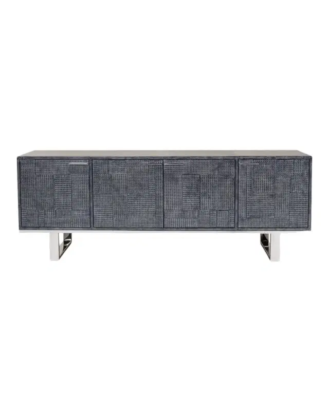Sarreid Bronzini Leather-Covered Credenza