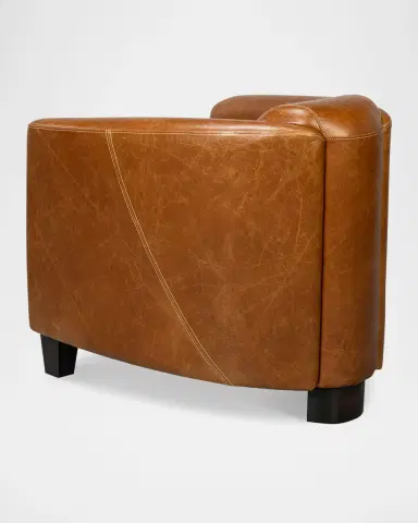 Sarreid Mandy Leather Arm Chair | Thumbnail 3 Sarreid Mandy Leather Arm Chair | Thumbnail 3