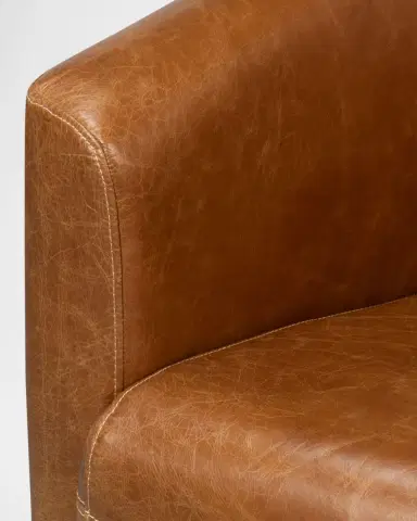 Sarreid Mandy Leather Arm Chair | Thumbnail 4 Sarreid Mandy Leather Arm Chair | Thumbnail 4