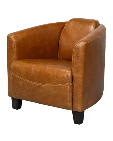 Sarreid Mandy Leather Arm Chair | Thumbnail 1 Sarreid Mandy Leather Arm Chair | Thumbnail 1