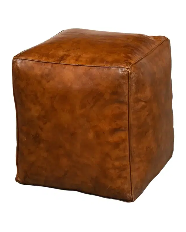 Sarreid Sunday Afternoon Leather Cube