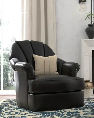 Sarreid Scoch Leather Swivel Chair | Thumbnail 5 Sarreid Scoch Leather Swivel Chair | Thumbnail 5