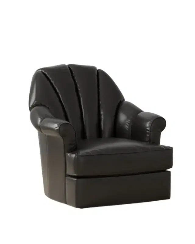 Sarreid Scoch Leather Swivel Chair