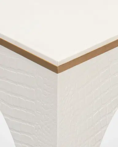 Sarreid Croco-Embossed Leather Stool | Thumbnail 3 Sarreid Croco-Embossed Leather Stool | Thumbnail 3
