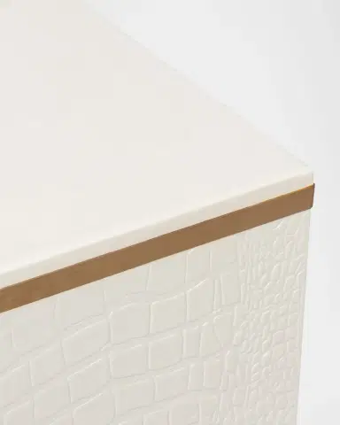 Sarreid Croco-Embossed Leather Stool | Thumbnail 4 Sarreid Croco-Embossed Leather Stool | Thumbnail 4